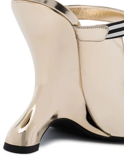 Shop Prada Madge 110mm Wedge Mules In Metallic