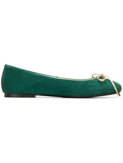 Shop Anna Baiguera Anna Bow Ballerinas - Green