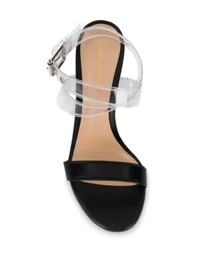 Shop Gianvito Rossi Transparent Strap Sandals In Black