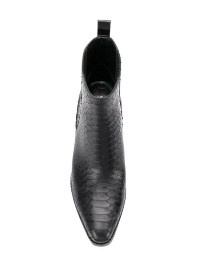 Shop Michael Michael Kors Snakeskin Effect Ankle Boots - Black