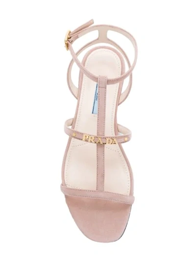 Shop Prada Strappy Sandals In Neutrals