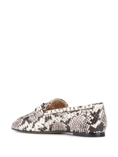 Shop Tod's Snake Effect Loafers In Black