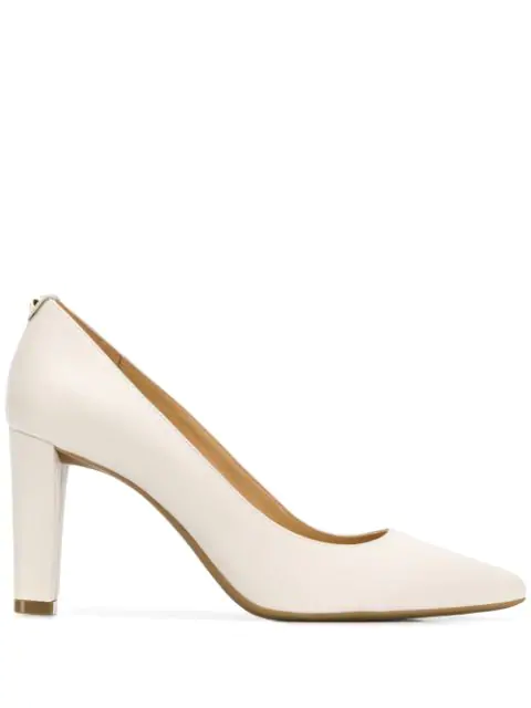 cream block heel court shoes