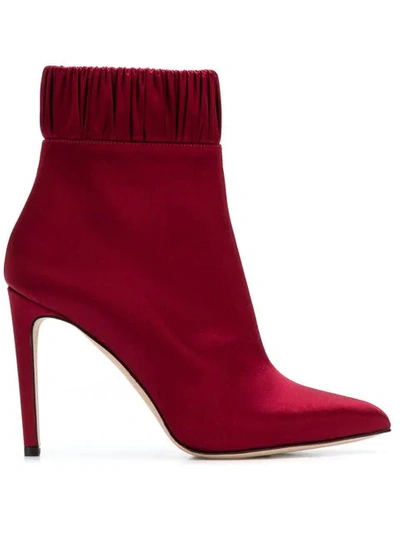 Shop Chloe Gosselin Gathered Ankle Boots In Red
