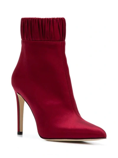 Shop Chloe Gosselin Gathered Ankle Boots In Red