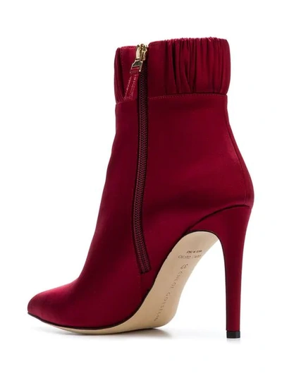 Shop Chloe Gosselin Gathered Ankle Boots In Red