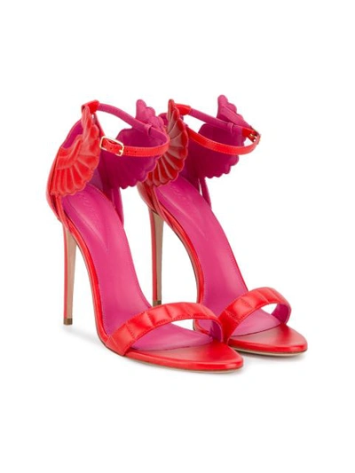 Shop Oscar Tiye Malikah Leather Sandals - Red