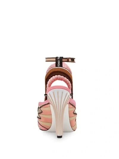 Shop Fendi 105 Mesh Slingback Sandals - Pink