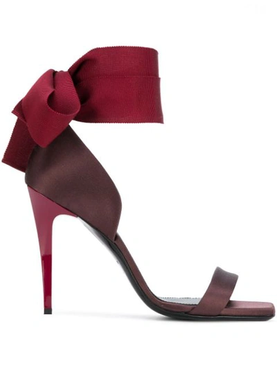 Shop Lanvin Ankle Bow Sandals - Red