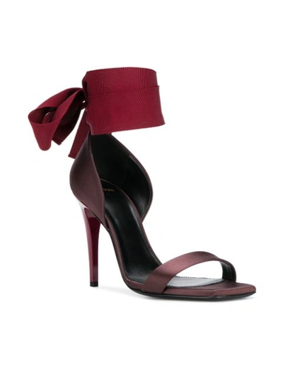 Shop Lanvin Ankle Bow Sandals - Red