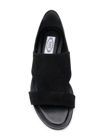 Shop Tod's Cut-out Sandals In Black