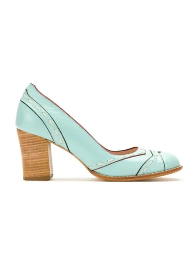 Shop Sarah Chofakian Leather Pumps In Blue