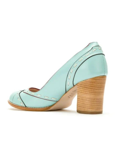 Shop Sarah Chofakian Leather Pumps In Blue