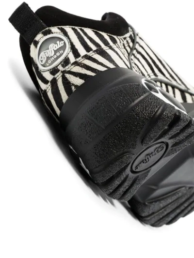 Shop Buffalo Zebra Print Flatform Sneakers In Black