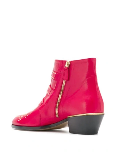 Shop Chloé Susanna Ankle Boots In Red