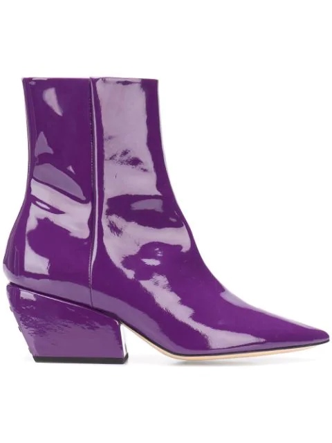 purple patent boots