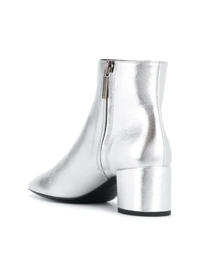 Shop Saint Laurent Loulou Ankle Boots In Grey