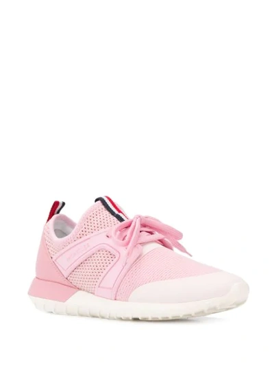 Shop Moncler Pink Mesh Sneakers
