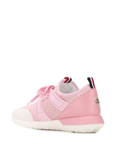 Shop Moncler Pink Mesh Sneakers