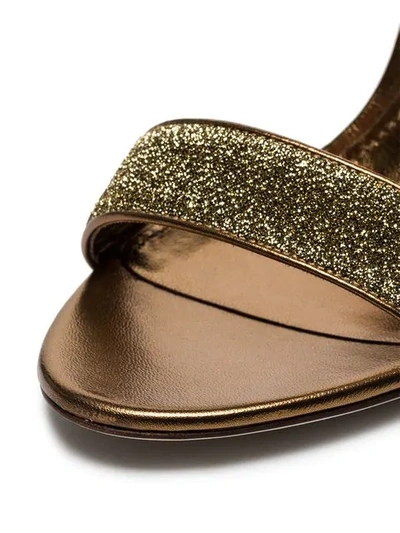 Shop Dolce & Gabbana G Glitter Sandals In Gold
