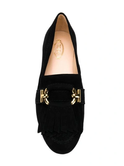 Tod's Tassel Loafers In Black