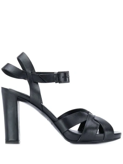 Shop Del Carlo High-heeled Strappy Sandals In Black