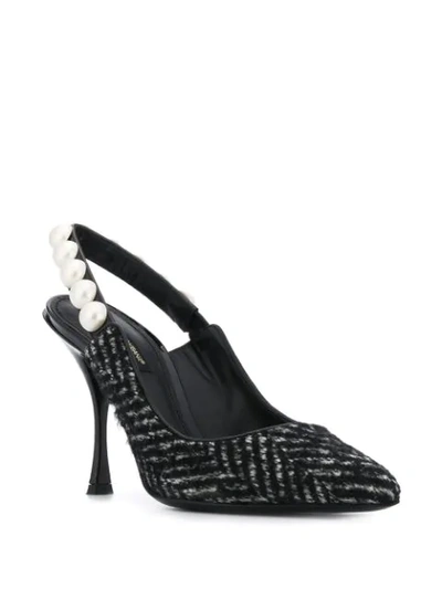 Shop Dolce & Gabbana Lori Pearl Slingback Pumps In Black