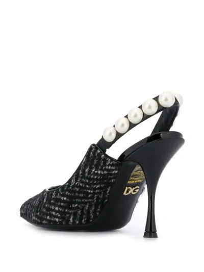 Shop Dolce & Gabbana Lori Pearl Slingback Pumps In Black