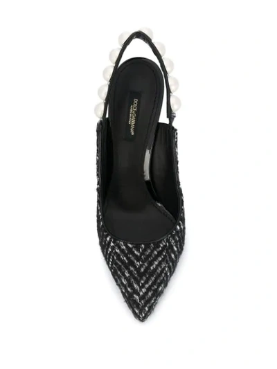 Shop Dolce & Gabbana Lori Pearl Slingback Pumps In Black