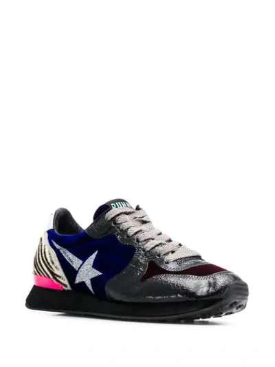 GOLDEN GOOSE RUNNING PANELLED SNEAKERS - 蓝色