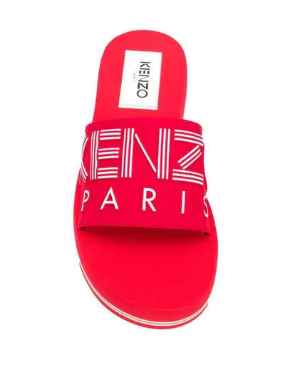 Shop Kenzo Logo Sliders In Red
