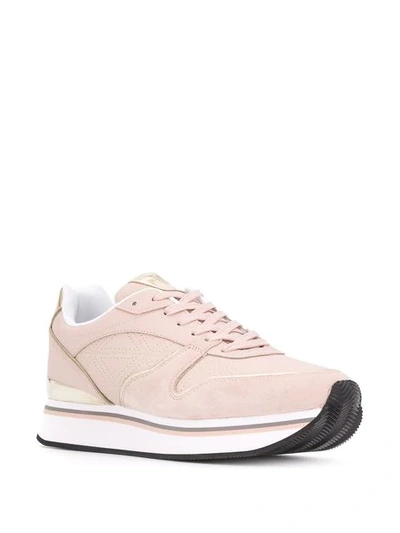 Shop Emporio Armani Lace-up Sneakers In Pink