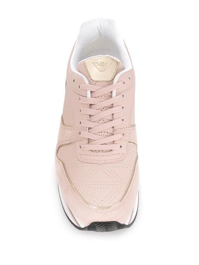 Shop Emporio Armani Lace-up Sneakers In Pink