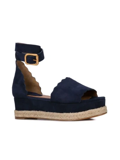 Shop Chloé Espadrille Platform Sandals In Blue