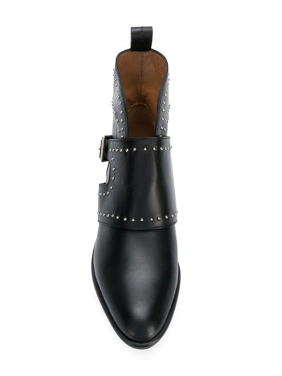 Shop Emporio Armani Studded Ankle Boots In Black
