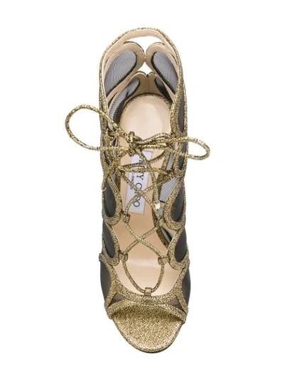 Shop Jimmy Choo Malena 100 Sandals In Metallic