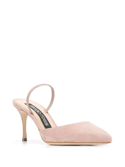 Shop Sergio Rossi Pointed Toe Mules In Pink