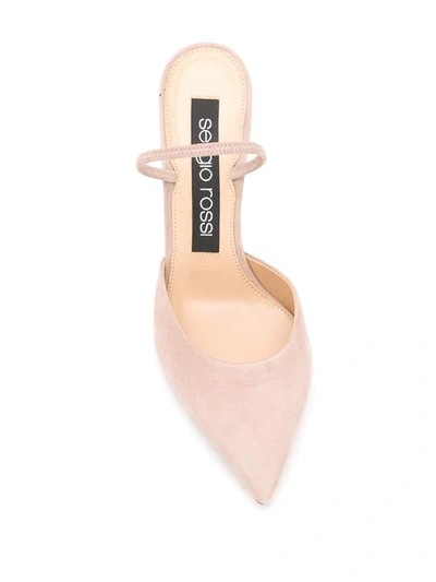 Shop Sergio Rossi Pointed Toe Mules In Pink