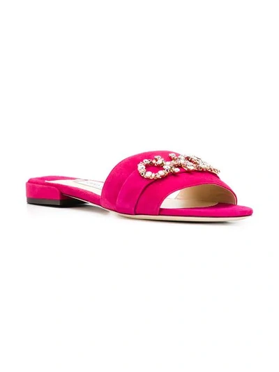 Shop Jimmy Choo Joni Embellished Logo Sandals In Pink