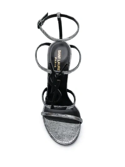 Shop Saint Laurent Cassandra 110mm Sandals In Silver