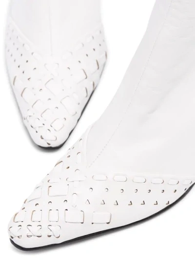 Shop Reike Nen Woven 80mm Ankle Boots In White