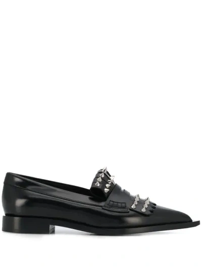 Shop Alexander Mcqueen Punk Fringed Moccasins In Black