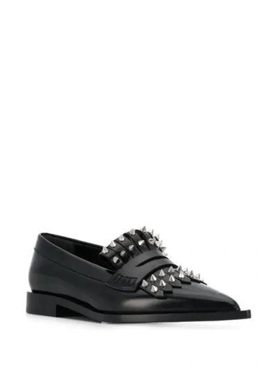 Shop Alexander Mcqueen Punk Fringed Moccasins In Black