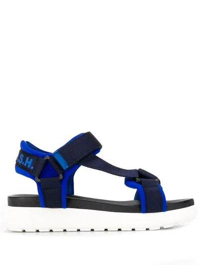 Shop P.a.r.o.s.h Ridged Platform Sandals In Blue
