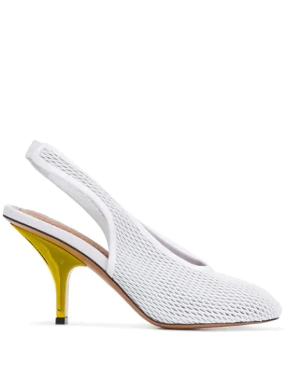 Shop Marni Contrasting Heel Pumps In White