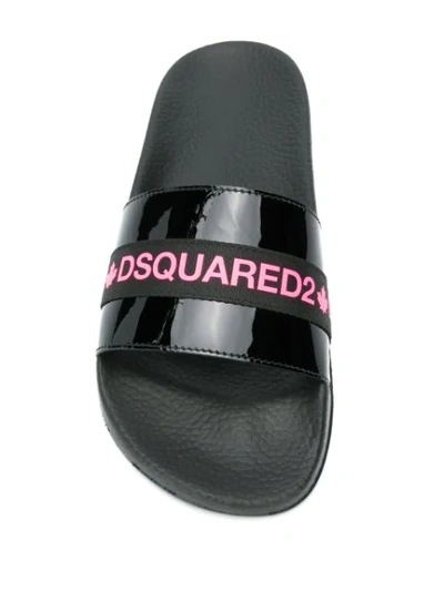 Shop Dsquared2 Logo Slides In Black