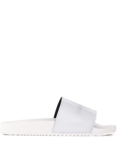 Shop Maison Margiela Logo Sliders In H7367 White