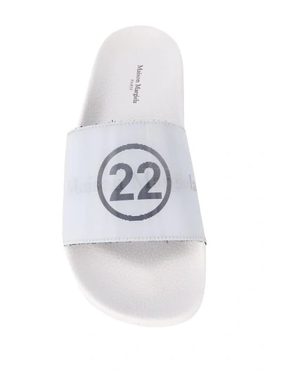 Shop Maison Margiela Logo Sliders In H7367 White