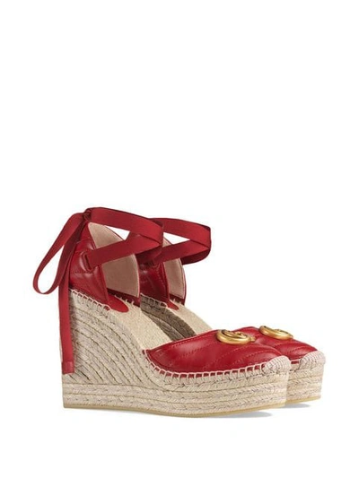 Shop Gucci Espadrilles Mit Plateausohle In Red
