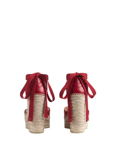 Shop Gucci Espadrilles Mit Plateausohle In Red